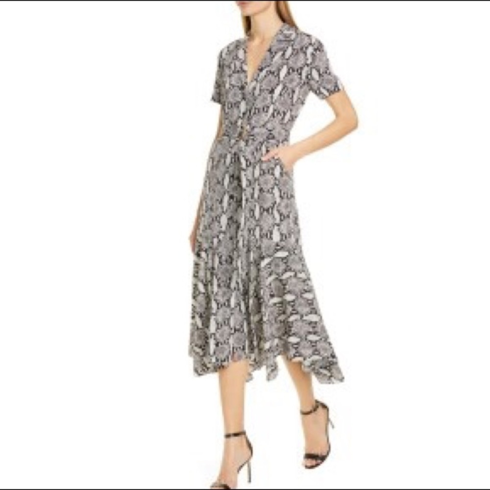 A.L.C. Clarkson Snake-Print Midi Dress Size 4